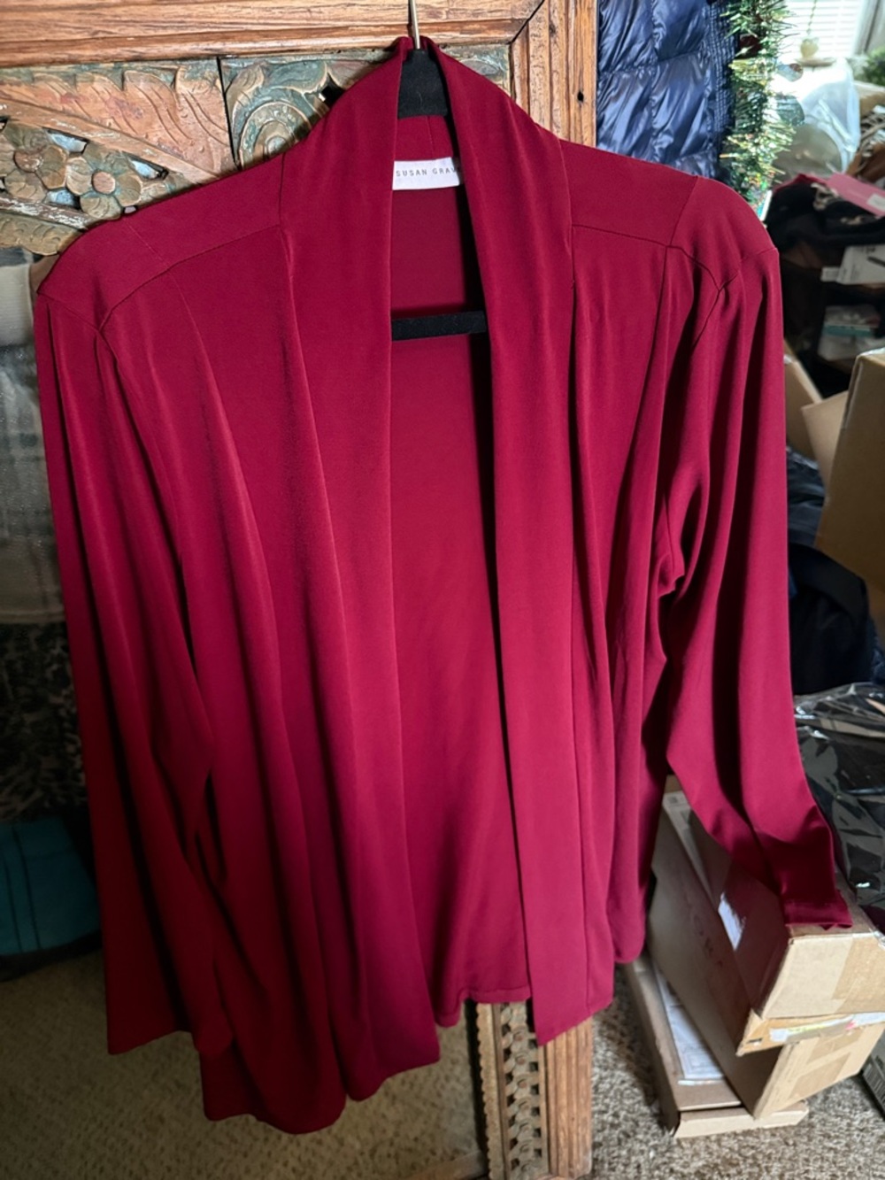 Susan Graber, Xl Merlot Burgundy Cardigan, Gorgeous